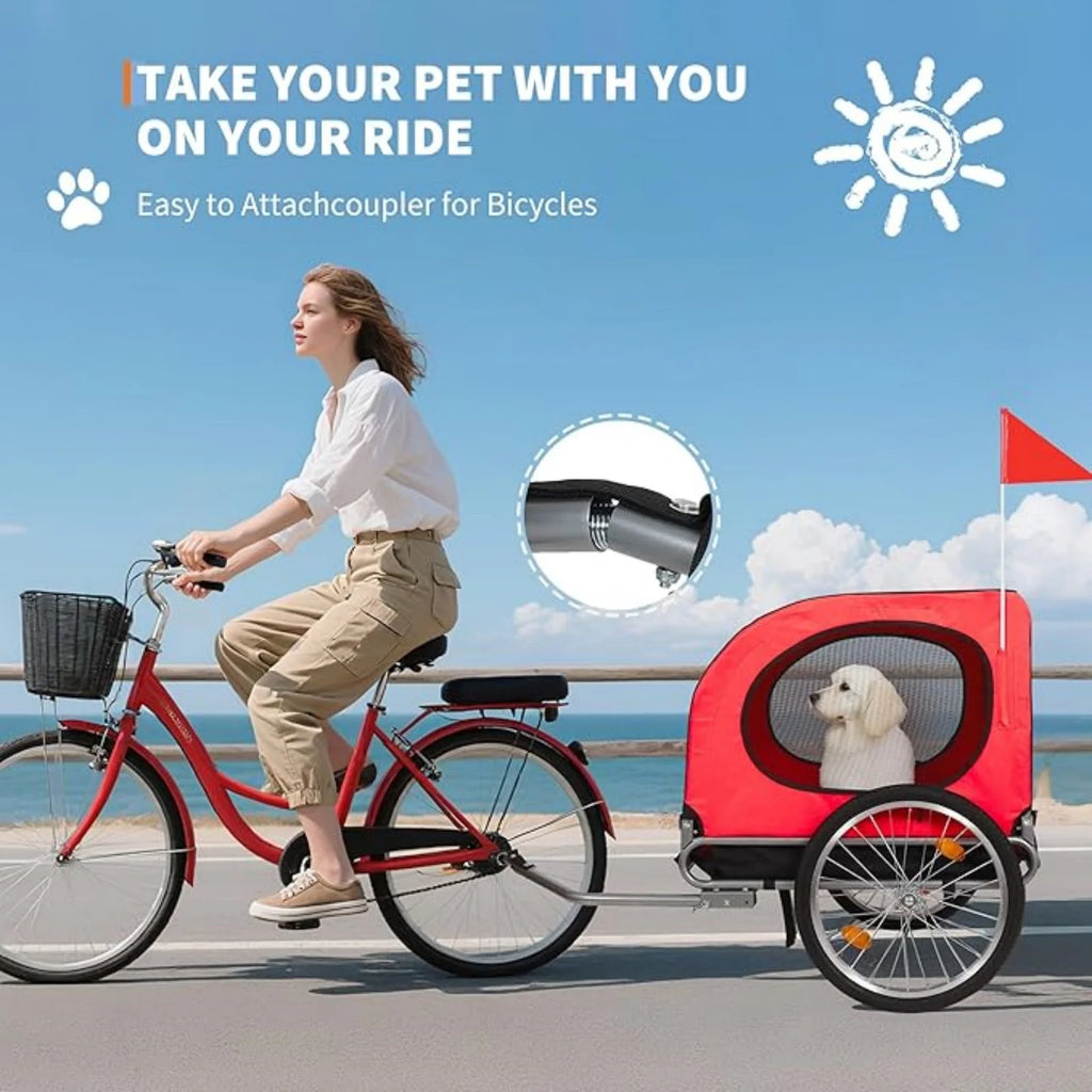 Bike Trailer for Medium & Large Dogs for Bicycle & Jogger